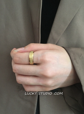 复古磨砂戒指钛钢不掉色男女可带