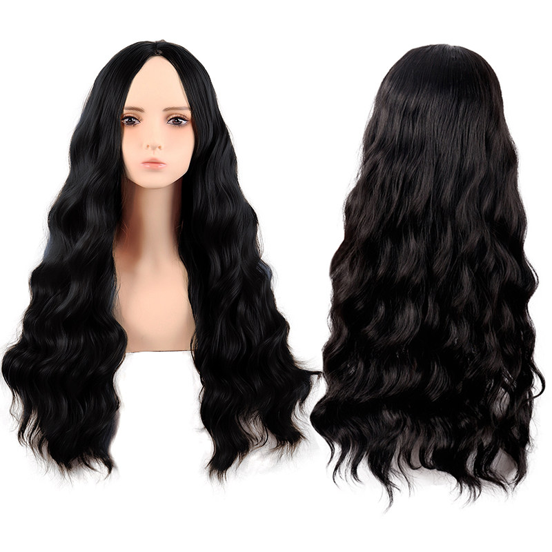 潼漫 cos假发女动漫水波纹羊毛卷长卷发浅金奶金色黑色中分全头套,淘宝优惠券,粉丝福利购,淘宝优惠卷