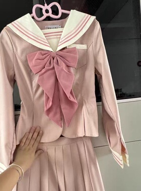 酒红紫色超大领结女纯色蝴蝶结jk制服衬衫学院风燕尾水手服领花