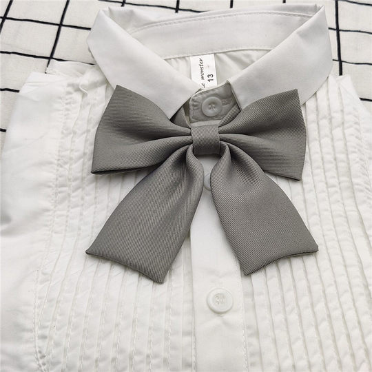 Kindergarten tie! Gray tie flower primary school students lower grade boys and girls school uniform college bow tie
