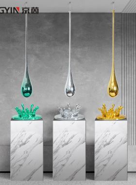 创意大厅玻璃钢吊顶装饰水滴雕塑