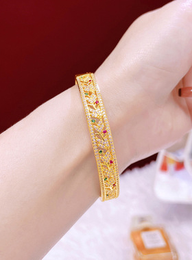 沙金手镯首饰满天星女士镀金