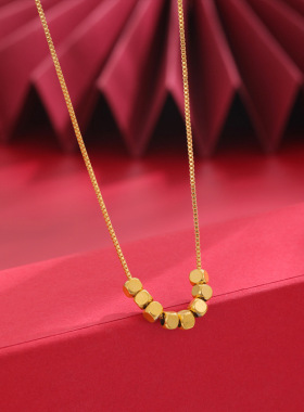 沙金小方糖项链方块转运珠饰品