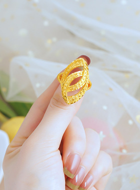 沙金个性时尚戒指开口可以调节
