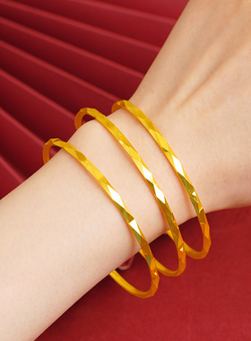 越南沙金三圈菱形亮镯生而耀眼