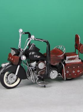 复古怀旧美式铁艺摩托车模型创意家居装饰手工金属工艺品模型摆件