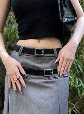 韩版免打孔皮带女牛仔裤腰带流行细款男女通用时尚百搭裤带潮
