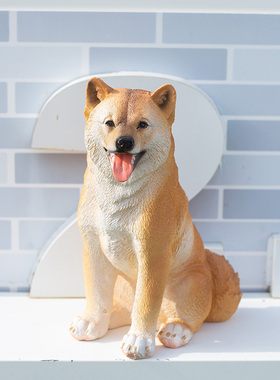仿真狗装饰树脂摆件柴犬八哥金毛