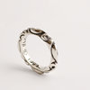 Ikkyu Old Silversmith 925 sterling silver rattan grass wave palace flower ring trendy punk men's and women's ring jewelry