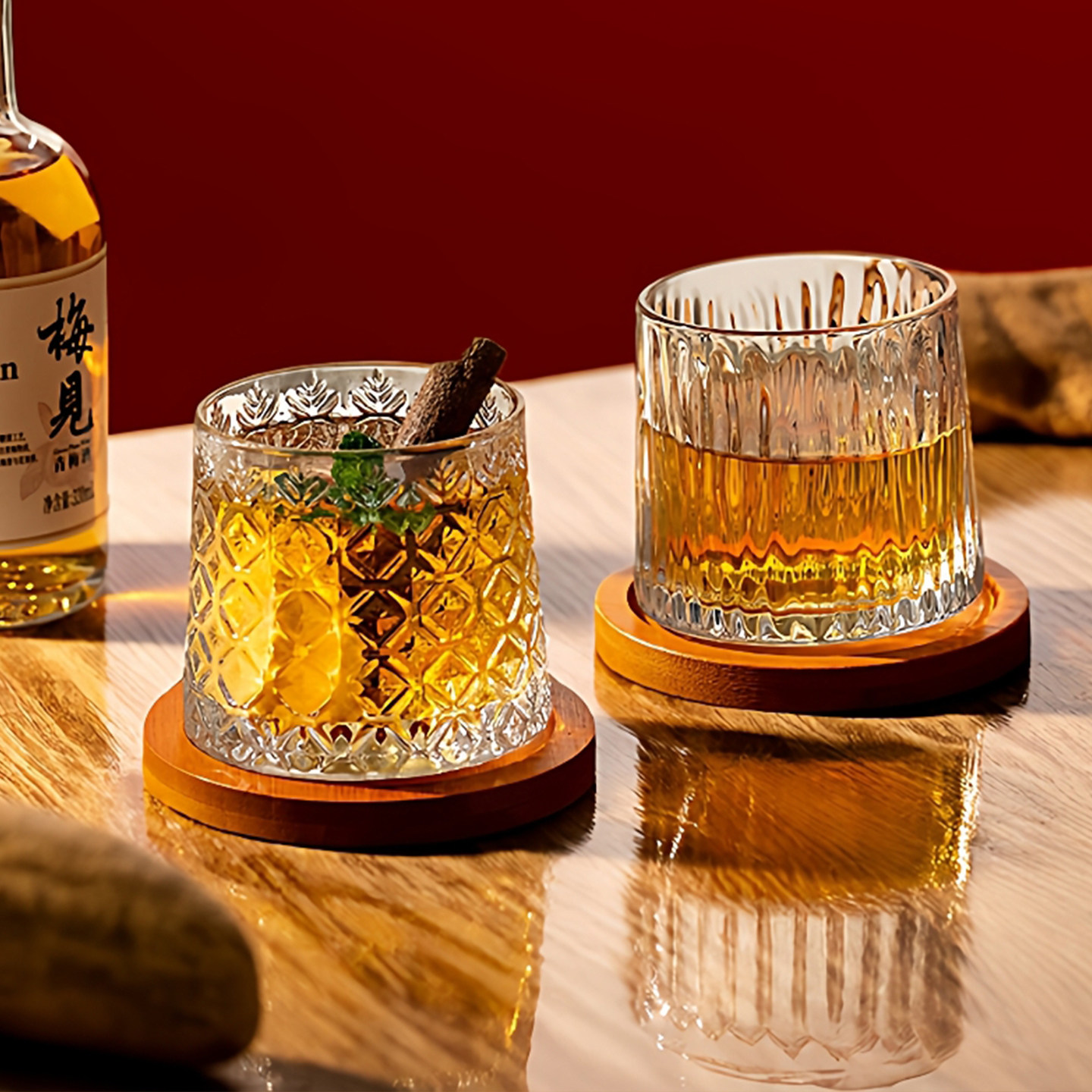 SkyBloom诗客旋转威士忌酒杯高颜值玻璃杯旋转洋酒杯结婚礼盒杯,淘宝优惠券,粉丝福利购,淘宝优惠卷