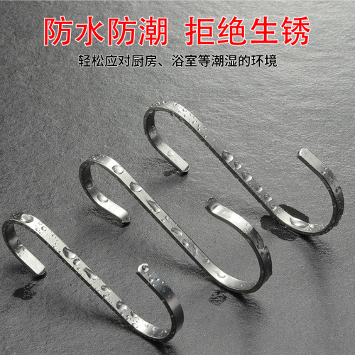 S型不锈钢挂钩加厚厨房置物货架304钩子s免打孔多功能扁钩圆管S勾 - 图2