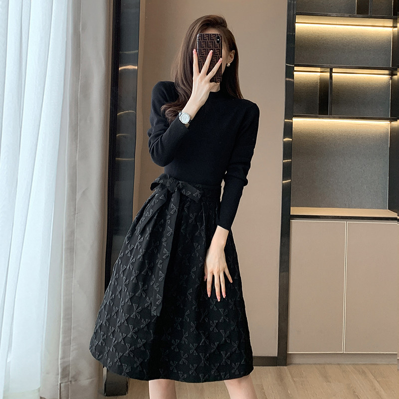 2025年新款秋季女装气质女神范名媛改良旗袍长袖黑色针织连衣裙子,淘宝优惠券,粉丝福利购,淘宝优惠卷