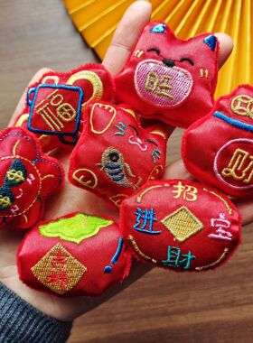 春节新年款充棉小玩偶装饰配件福