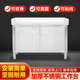 Stainless steel double doors and load table kitchen storage cabinet