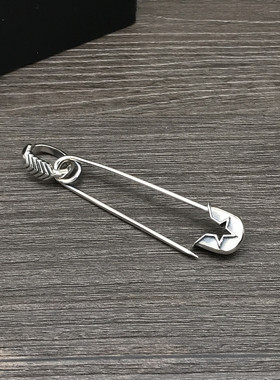 S925银项坠别针时尚个性欧美潮饰