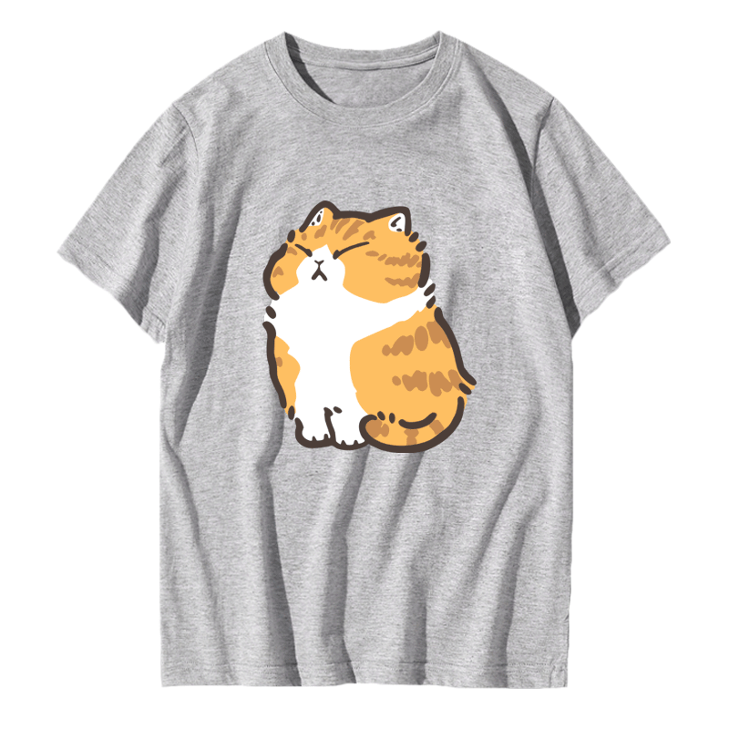 吹风柴犬橘猫宽松款短袖情侣装t恤 京翰服饰T恤