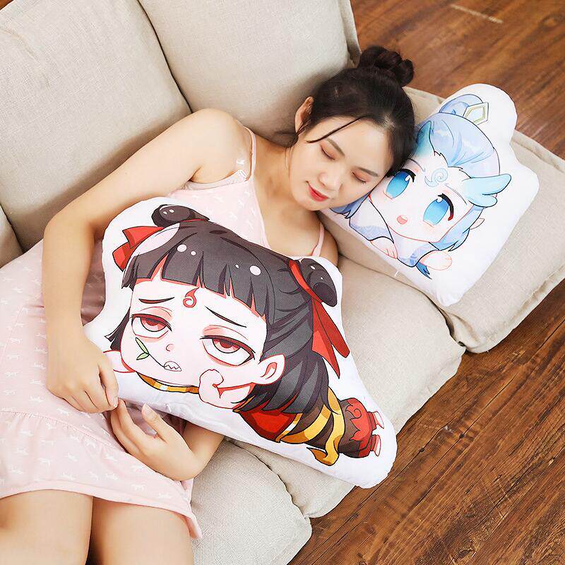 哪吒之魔童脑海周边哪吒抱枕毛绒玩具公仔敖丙玩偶二次元动漫靠垫