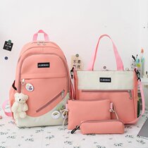 School Bag Girl Han Edition High School Students Light 100 Hitch Junior High School Students Double Shoulder Bag Large Capacity Campus Elementary School Students Backpack Tide
