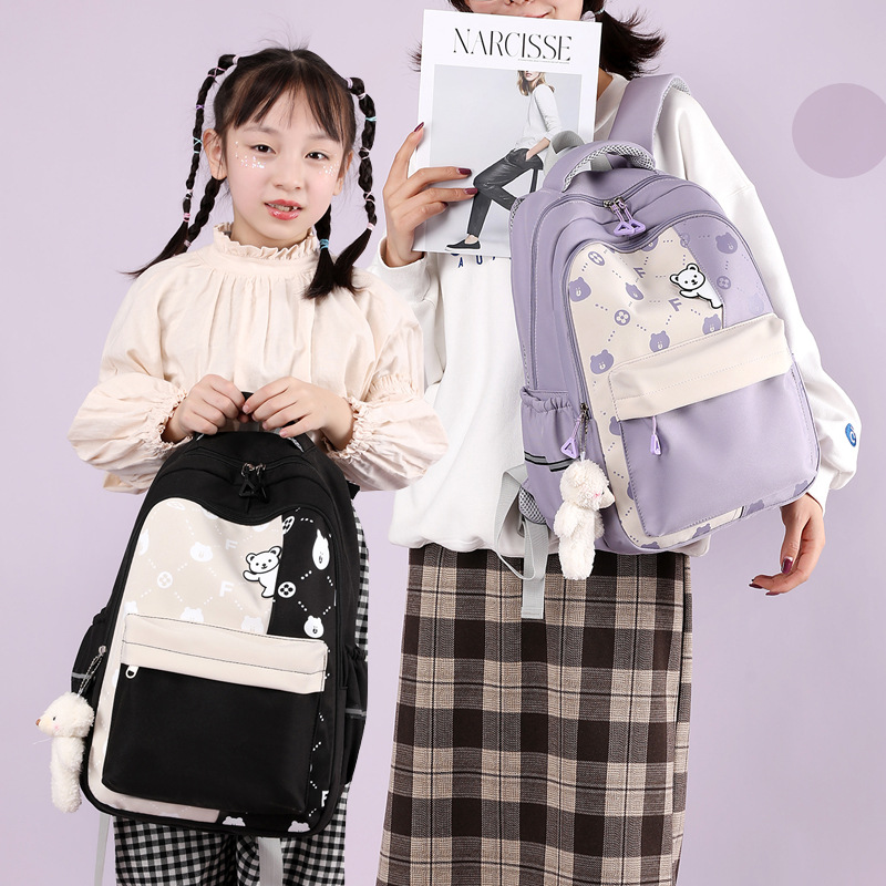 2025新款女生双肩背包小学生五六年级初中生休闲轻便韩版可爱书包