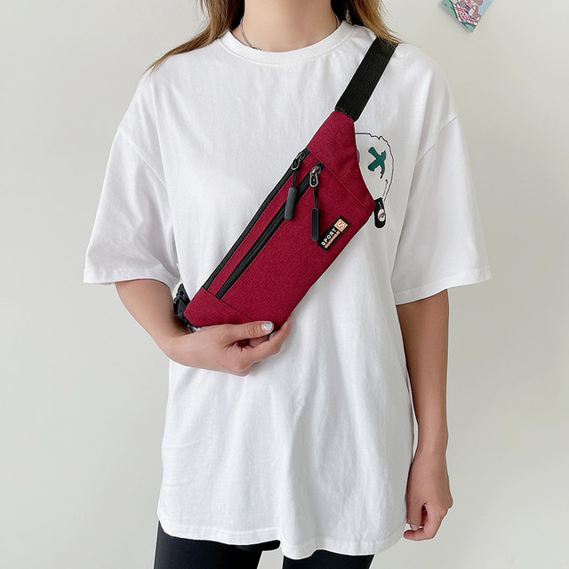 Outdoor sports waist bag for men and women multi-purpose canvas