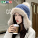 Cardile crocodile plush Lei Feng hat women's winter big head circumference showing face small thickened cycling cold-proof ear protection woolen hat