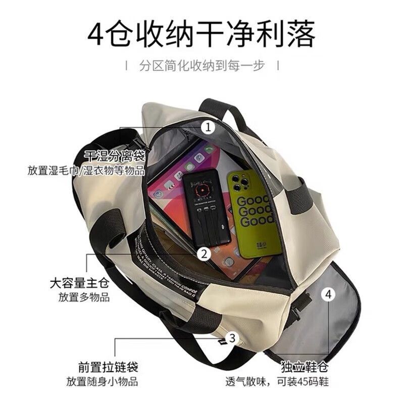 Fitness bag for men, wet and dry separation, swimming storage bag, women's sports training large capacity backpack, crossbody bag, travel bag