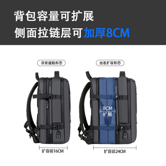 Backpack Waterproof Expandable Backpack 16-Inch Computer Backpack