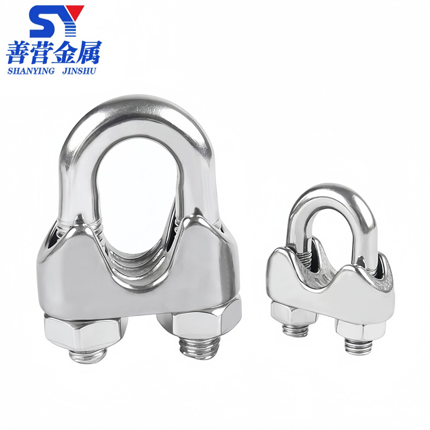 304/316不锈钢钢丝绳夹头 卡头U型夹 钢丝夹轧头线卡M2M3M4M5M6M8 - 图3