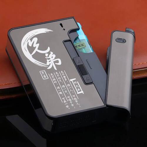 焦点便携式烟盒 可更换打火机全自动弹烟一体香菸烟盒带打火机装 - 图2