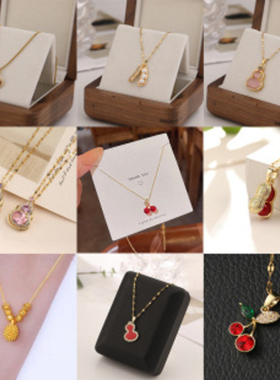 网红清凉夏日海洋风鱼儿吊坠项链饰品女百搭随心配钛钢锁骨链