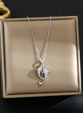 抖音直播热卖银色钛钢项链女ins风小众百搭网红锁骨链不掉色饰品