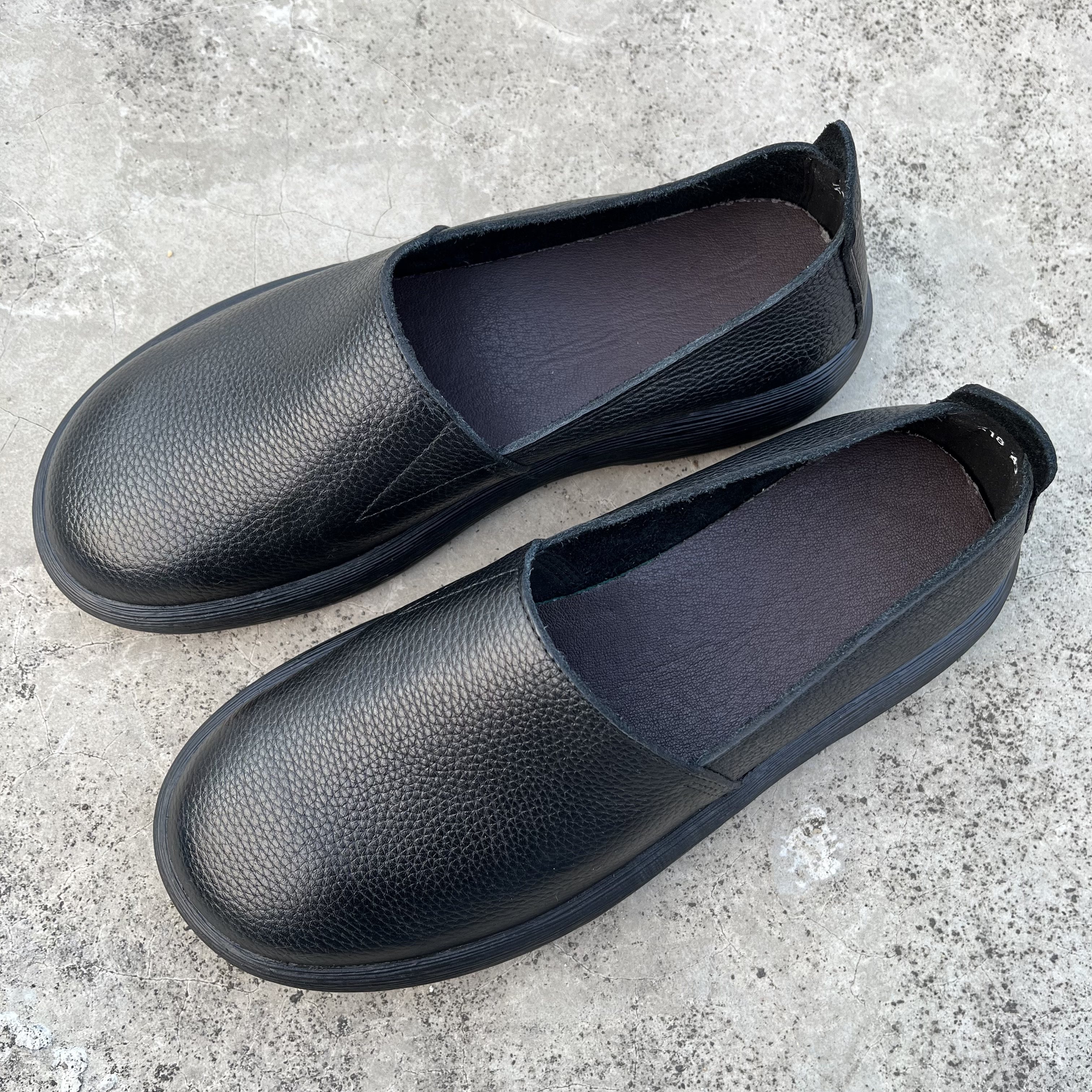 男鞋单层牛皮透气防臭休闲皮鞋宽头真皮软皮软底套脚一脚蹬懒人鞋,淘宝优惠券,粉丝福利购,淘宝优惠卷