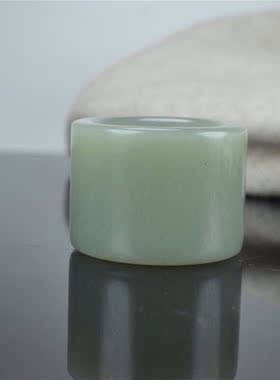 天然新疆和田玉戒指扳指男女款青白玉复古文玩指环玉石手玩件把玩