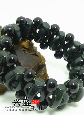 时来运转男款镂空手串新疆和田玉