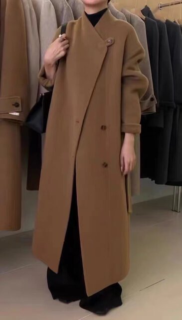 工厂直售羊毛大衣女2025年新款高端不起球双面羊毛大衣长款韩版