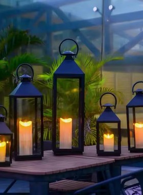 户外落地风灯铁艺防风庭院玻璃