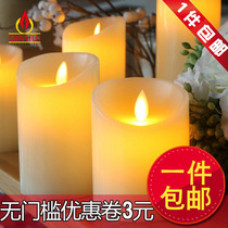 Led electronic candle lamp drop wax rocking wick emulated paraffin lamp fake candle wedding celebration romantic table white lead street lamp