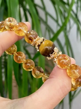 天然黄塔晶手串