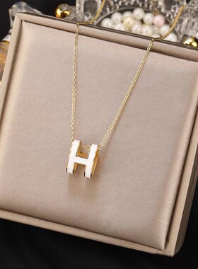 H字母简约百搭锁骨链女款