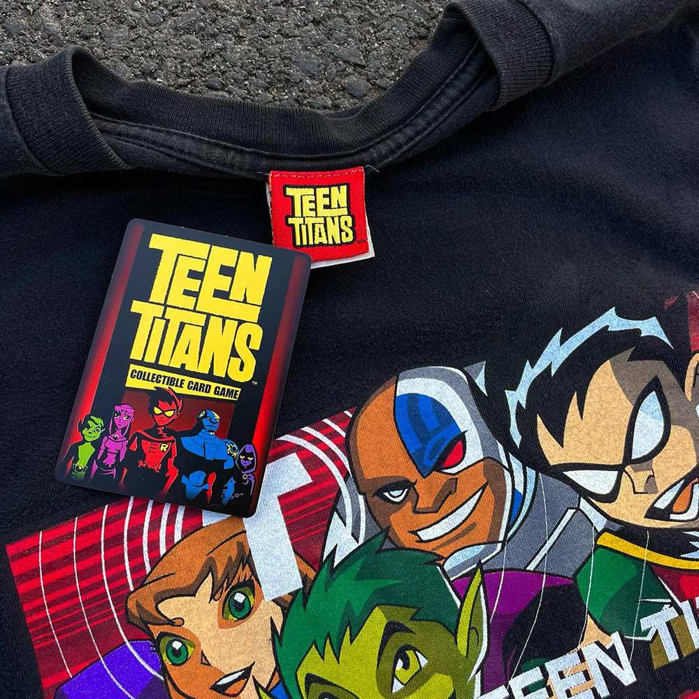 少年泰坦Teen Titans卡通涂鸦韩版上衣设计感宽松男女同款短袖T恤,淘宝优惠券,粉丝福利购,淘宝优惠卷