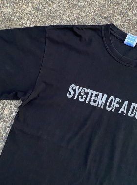 摇滚乐对SYSTEM OF A DOWN美式高街字母款ins百搭男女同款短袖T恤