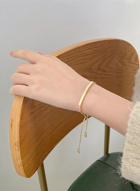 几何金属镂空潮可调节流苏手链