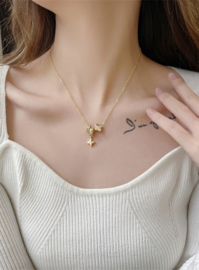 轻奢五星项链锁骨链项链