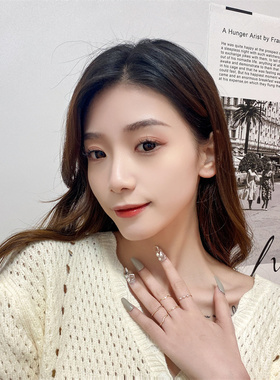 韩国潮五件套戒指小众ins设计感手作指扣时尚简约网红个性女指环