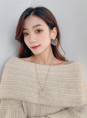 s925银针卡通撞色花瓣套装耳饰耳环潮韩国网红ins少女风学生耳夹