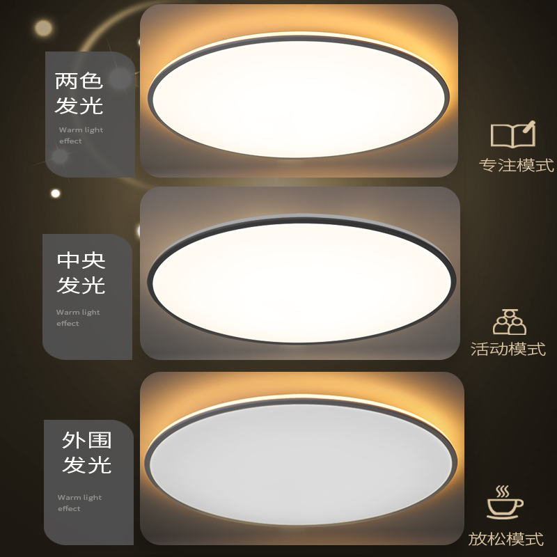 飞利浦护眼儿童房全光谱吸顶灯卧室超薄现代简约防蓝光书房灯具 - 图1