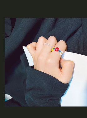 买一送一同款韩国l花朵戒指编织