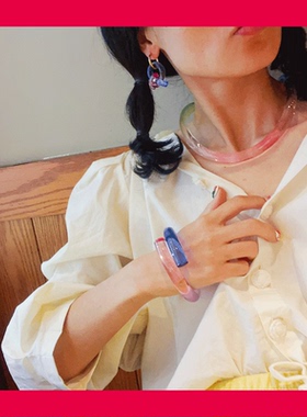 绿森林日韩女亚克力透明手镯