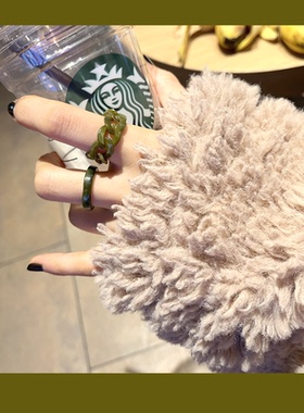 greenjingz树脂戒指饰品简约