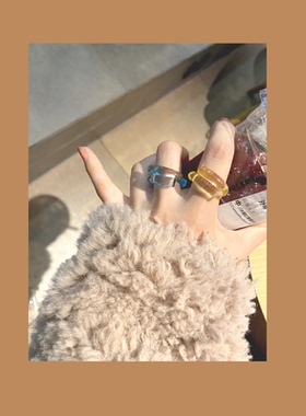 日韩风欧美透明复古戒指